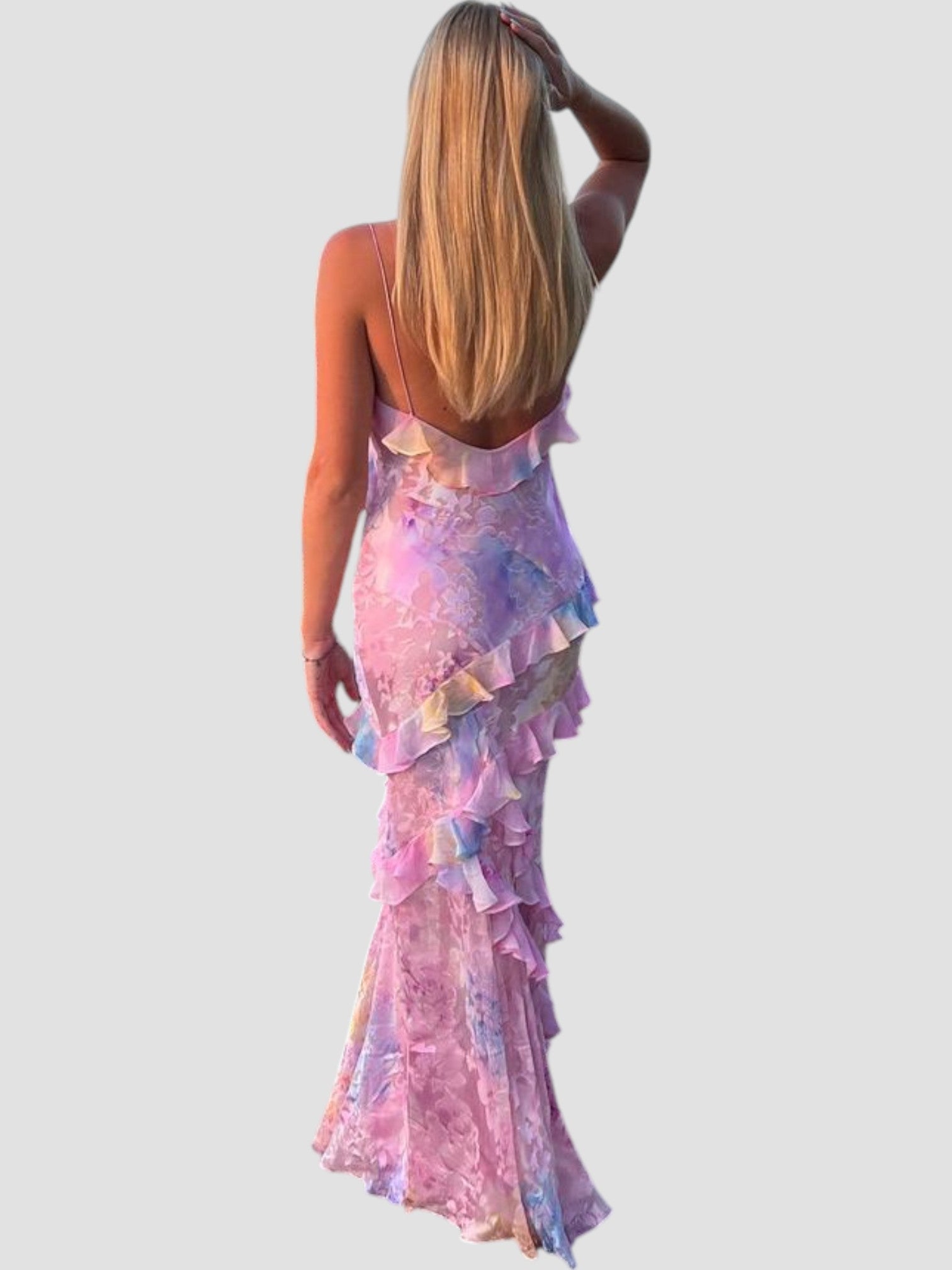 Angela | Elegant Ruffle Maxi Dress