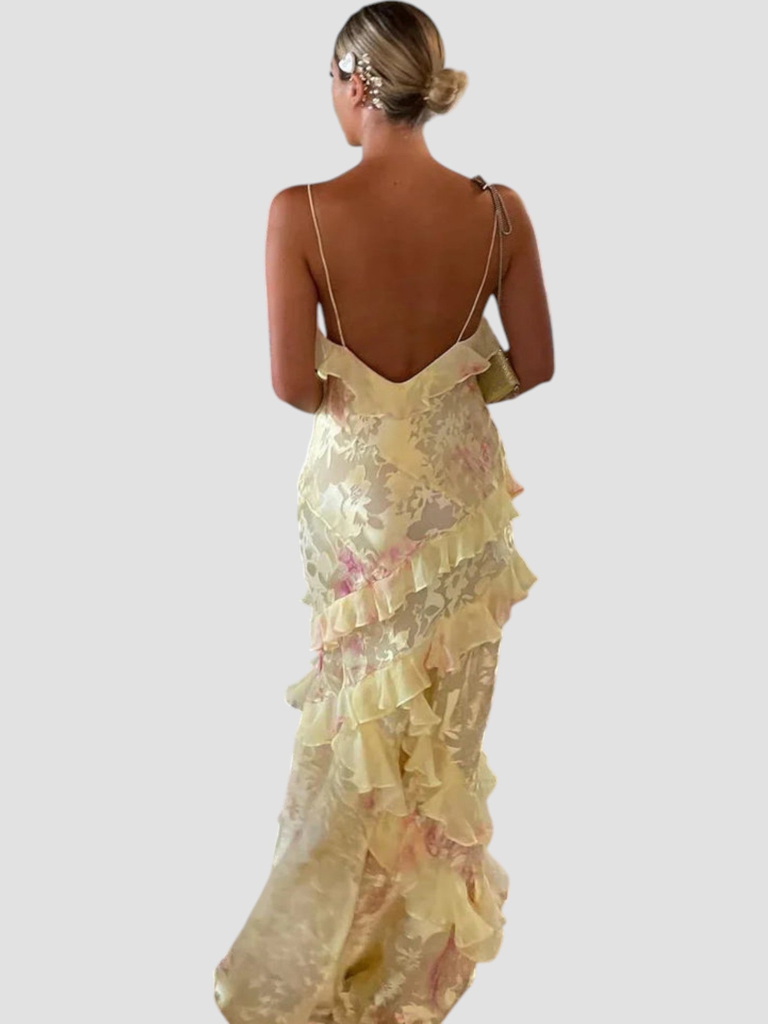 Angela | Elegant Ruffle Maxi Dress