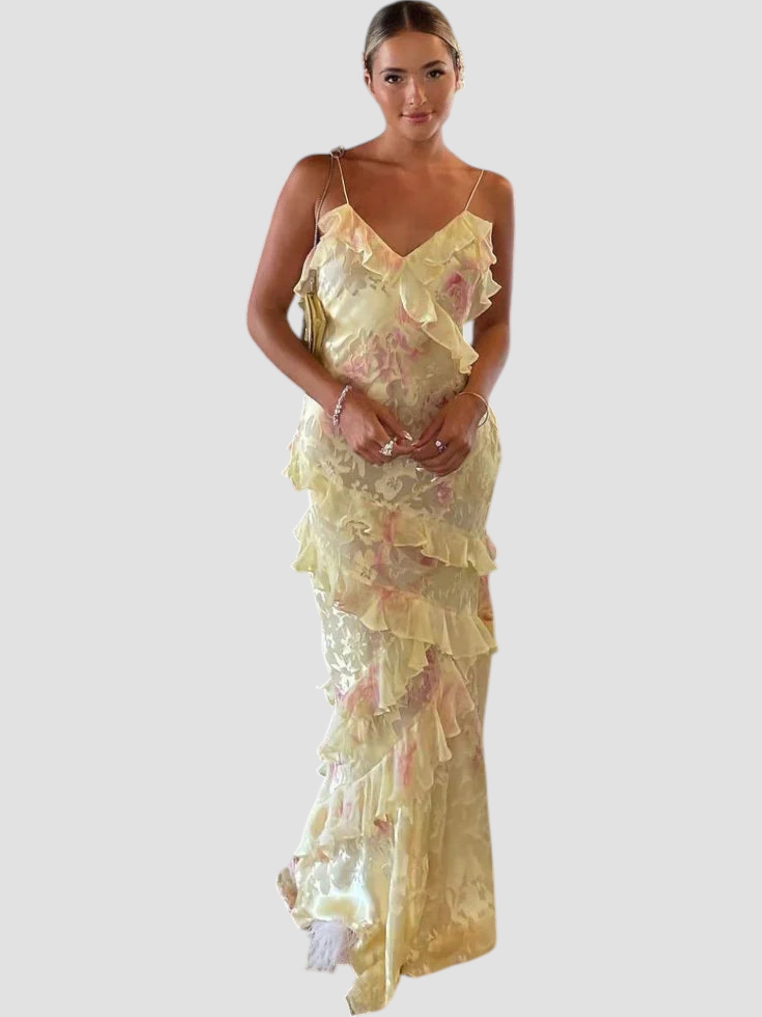 Angela | Elegant Ruffle Maxi Dress