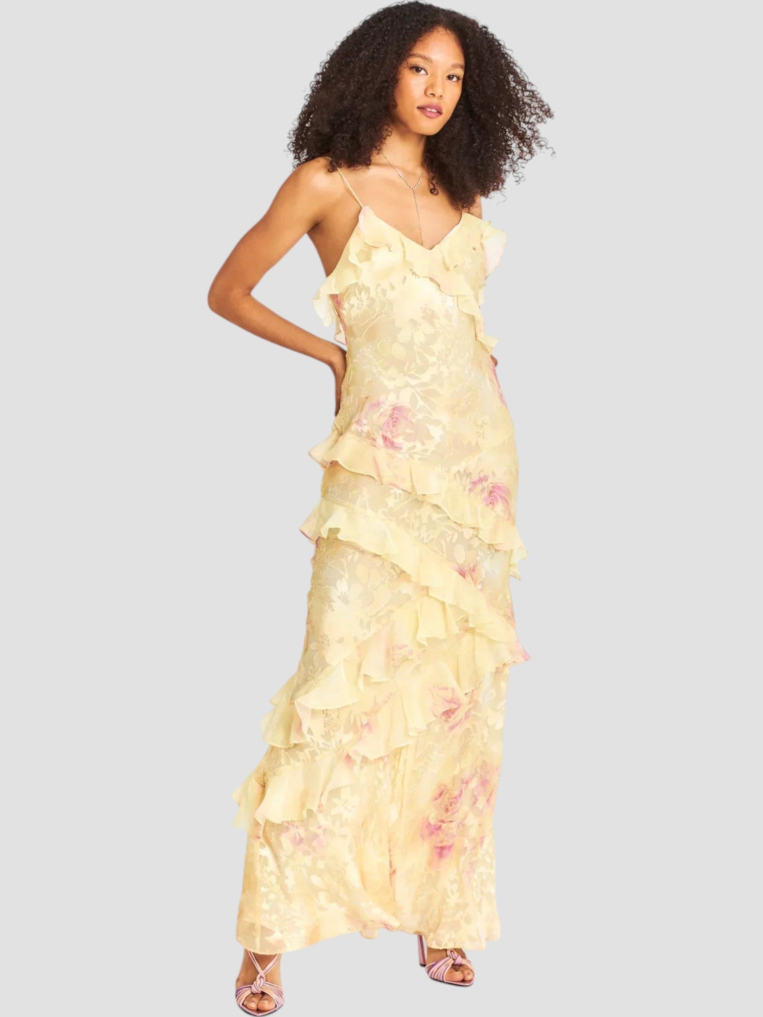 Angela | Elegant Ruffle Maxi Dress