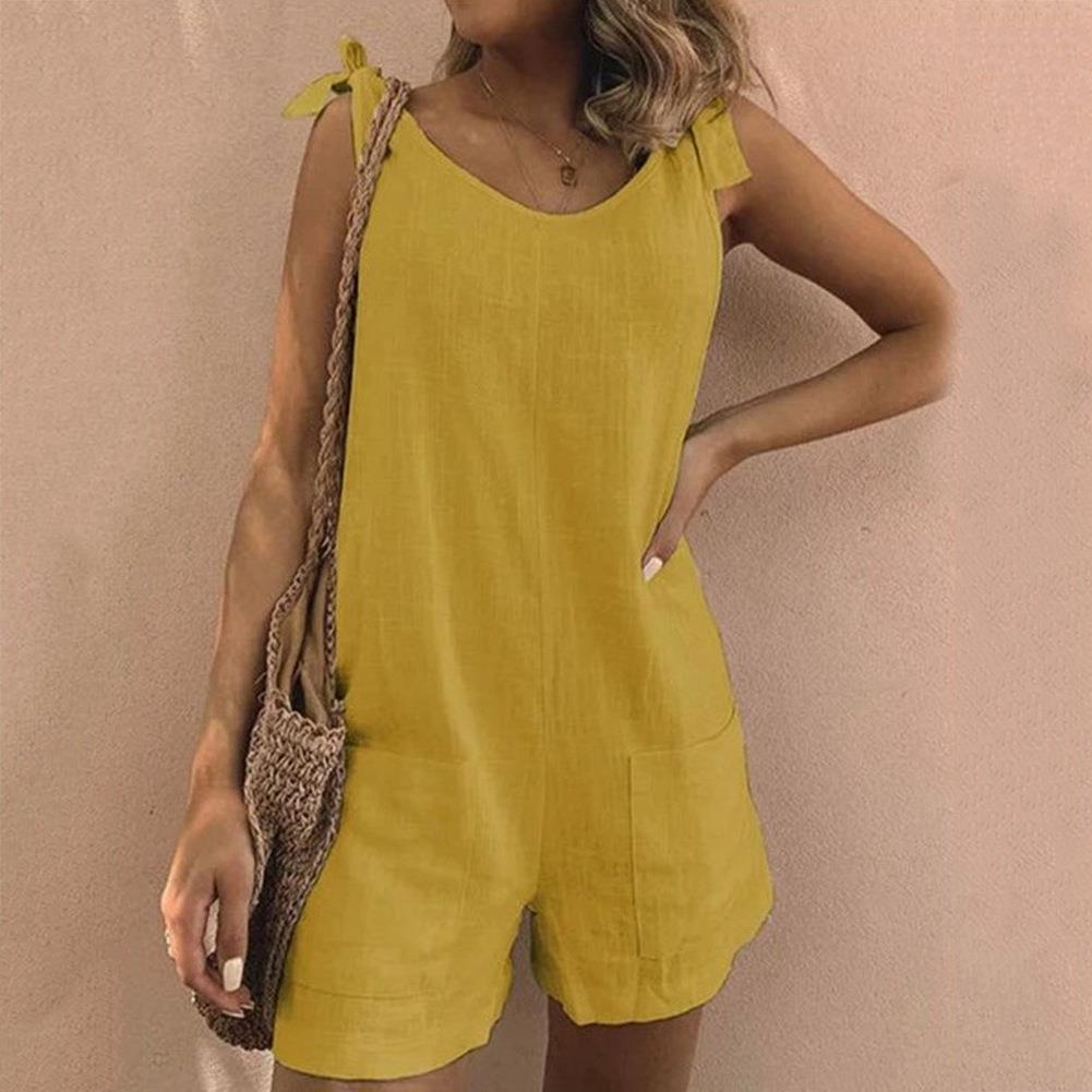 Caitlin– Jumpsuit with Bow Straps and Pockets