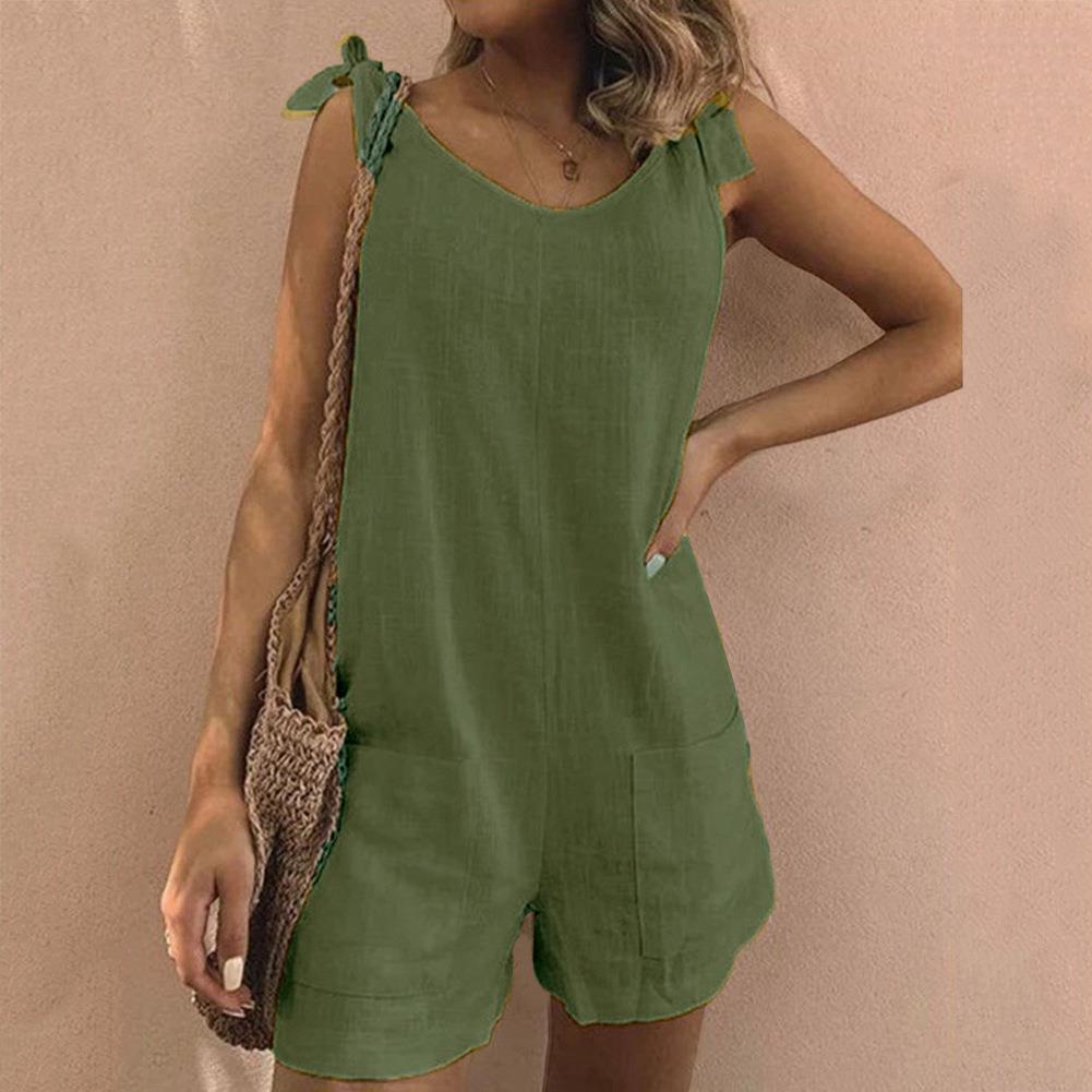Caitlin– Jumpsuit with Bow Straps and Pockets