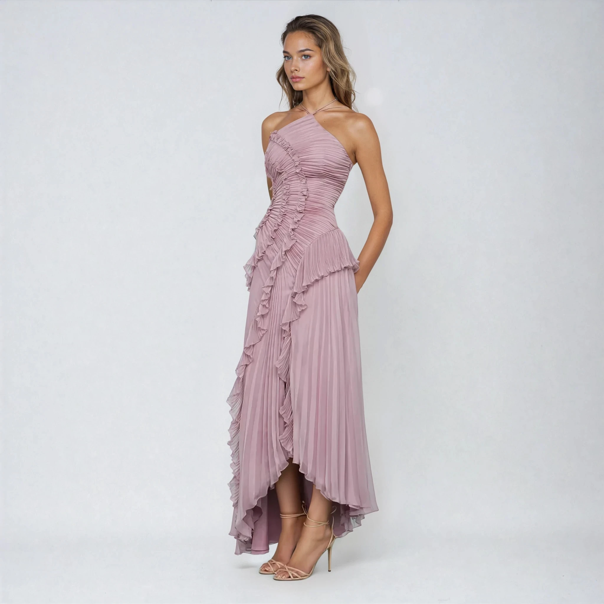 Caroline | Stylish Pleated Midi Dress