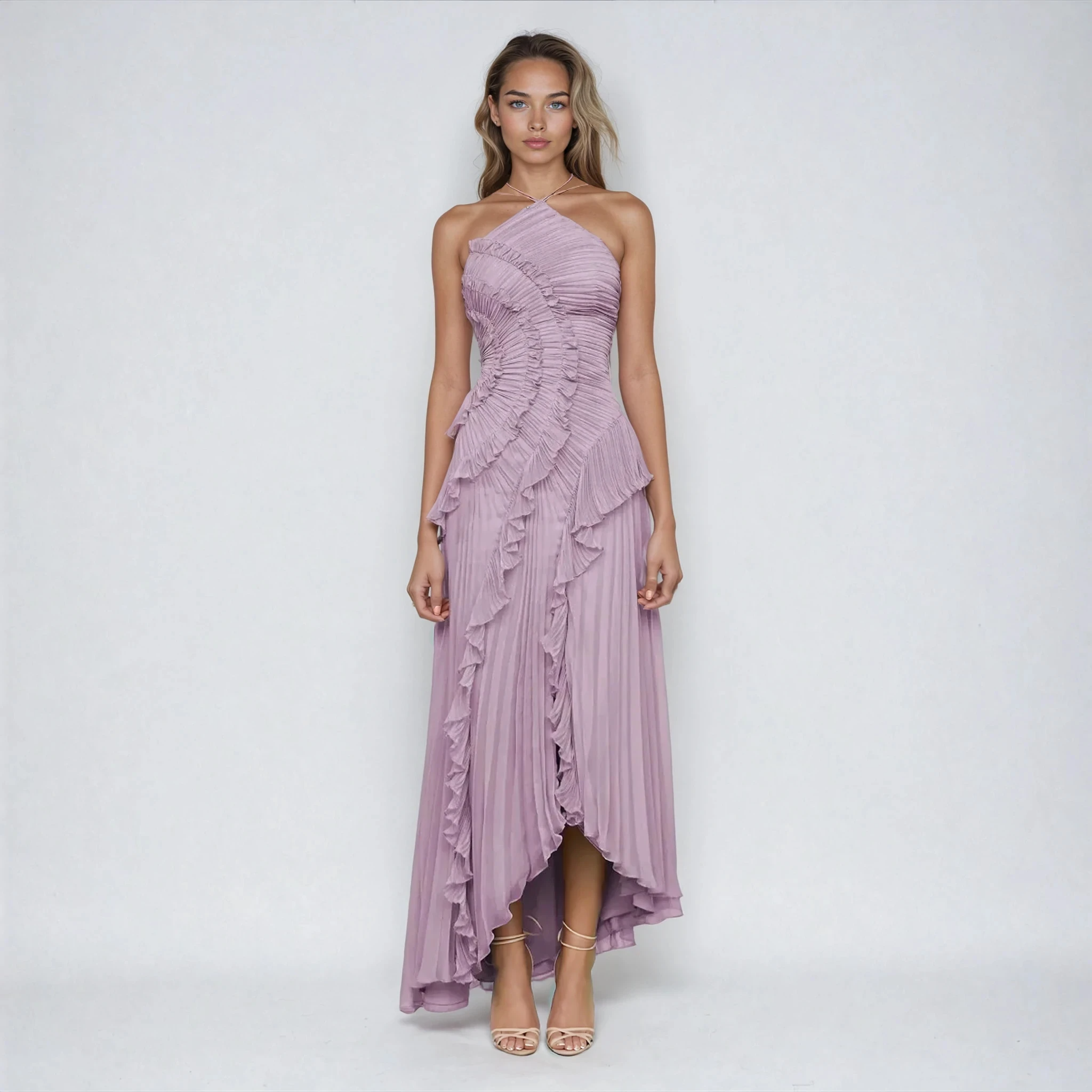 Caroline | Stylish Pleated Midi Dress