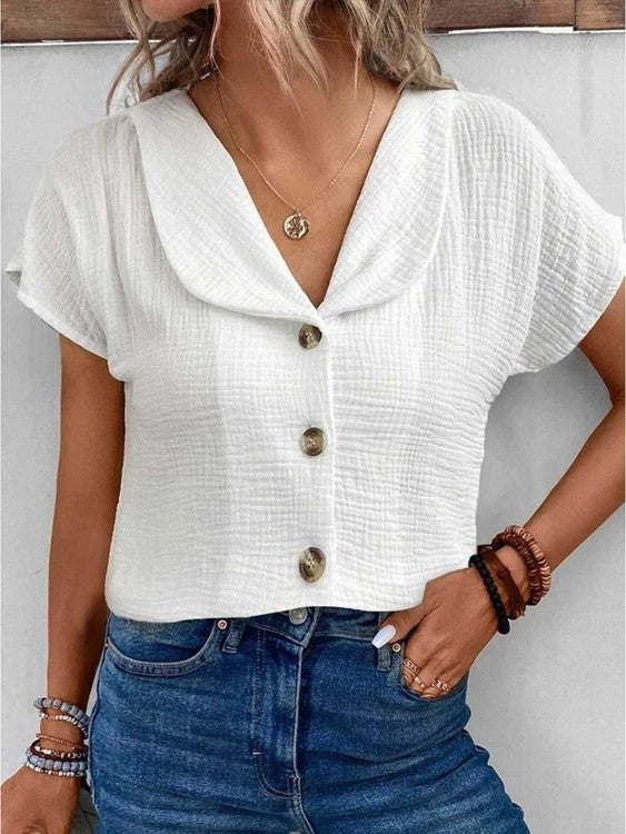 Fiona | Stylish Button-Down Collared Top