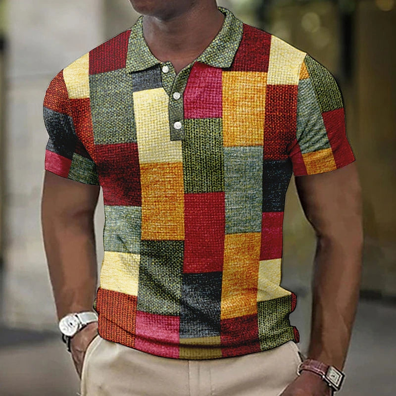 Ian | Casual Patchwork Polo Men