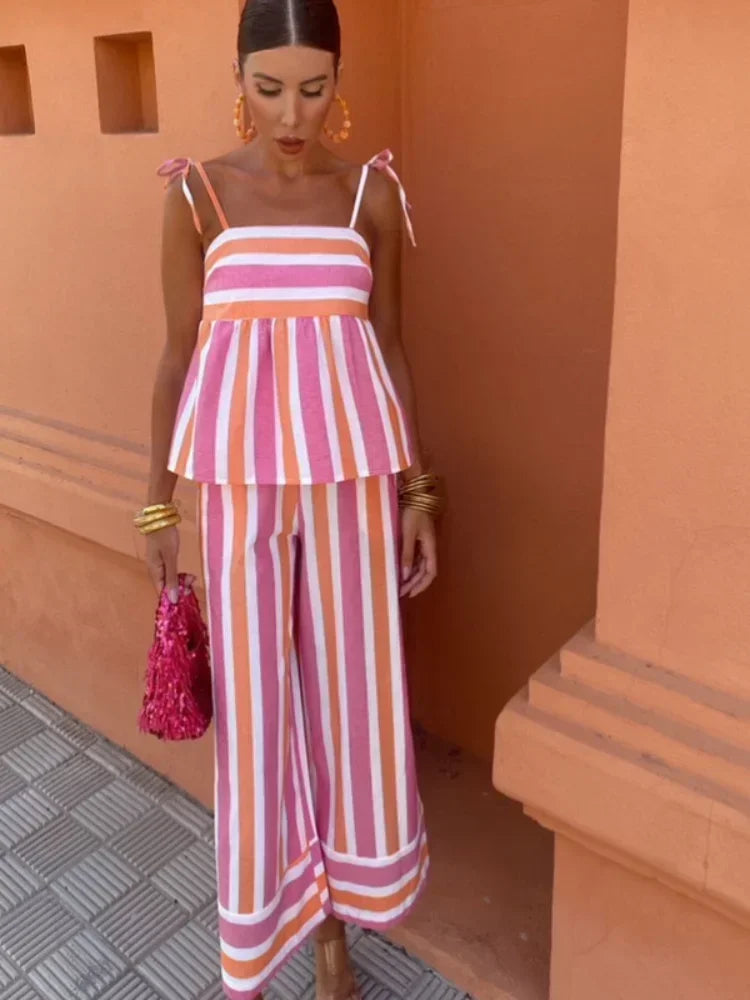 Hanne – Summer Set with Printed Pants