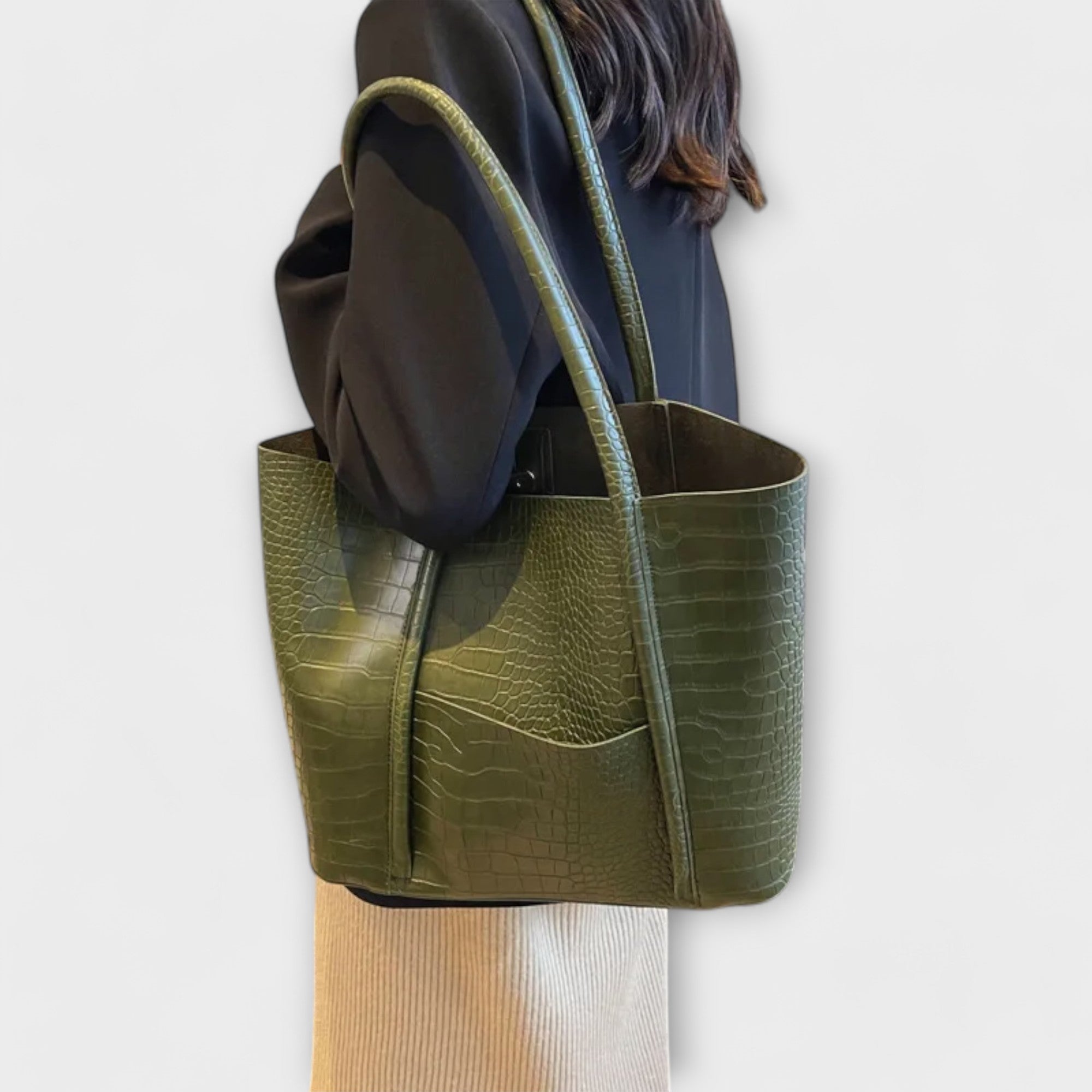 Chloe | Chic Croc Texture Tote Bag