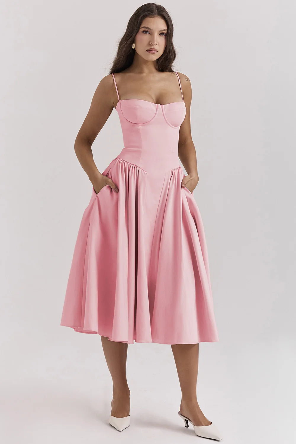Flora | Elegant Burgundy Midi Dress