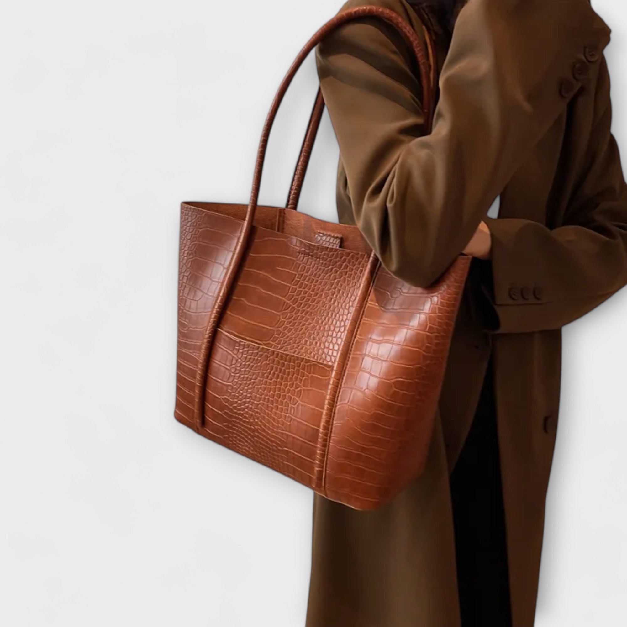 Chloe | Chic Croc Texture Tote Bag