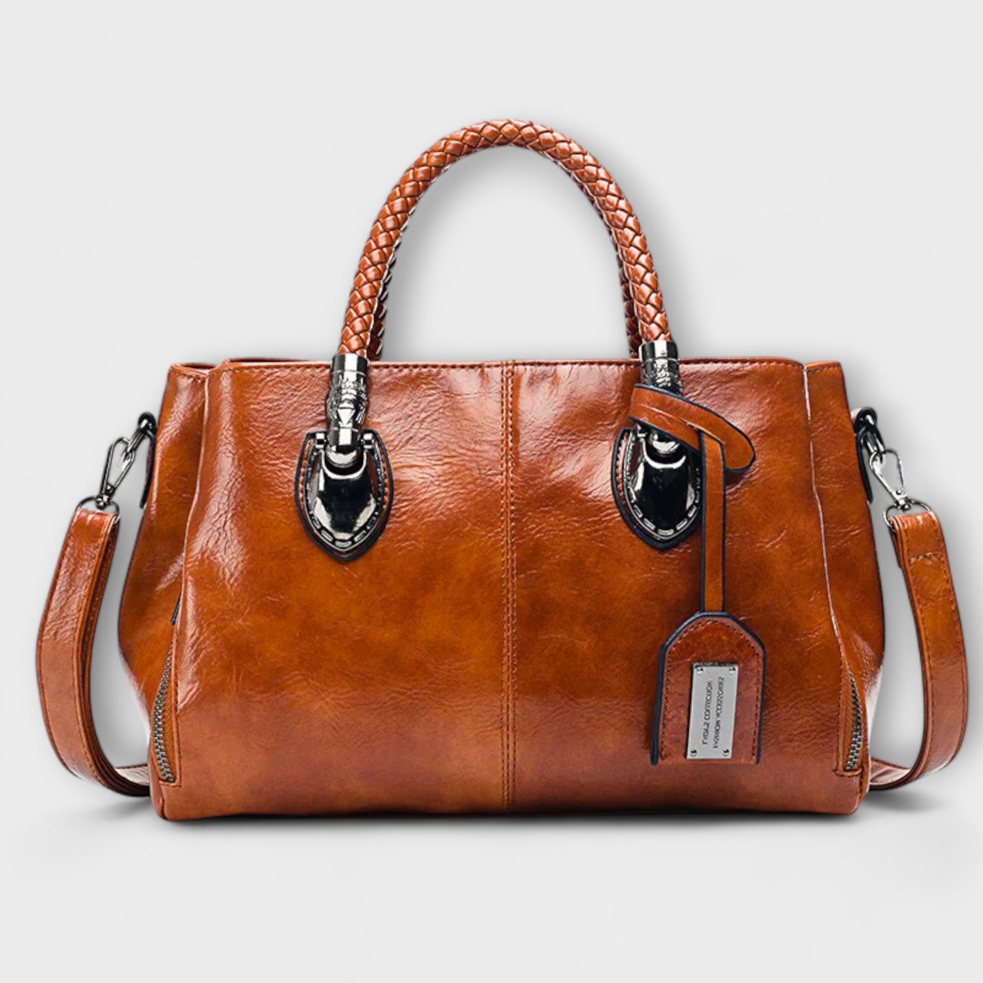 Charlotte | Elegant Braided Handle Satchel