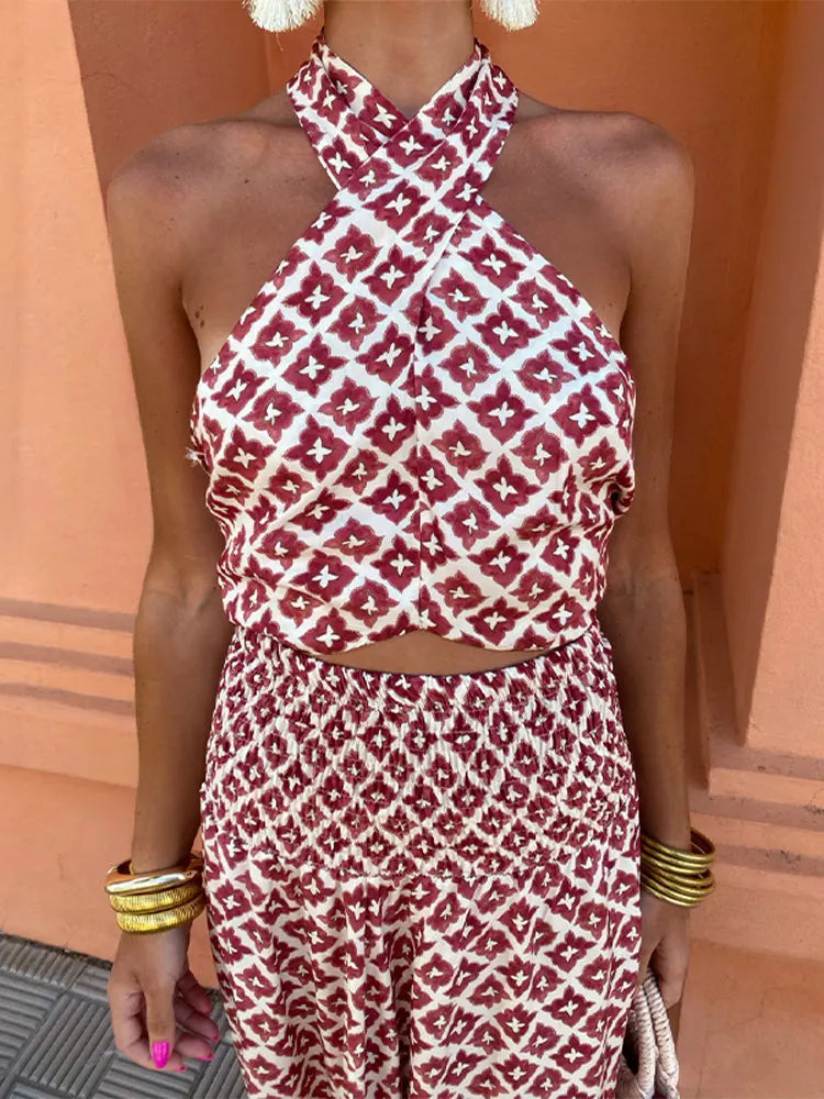 Andrea | Crisscross Boho Crop Set