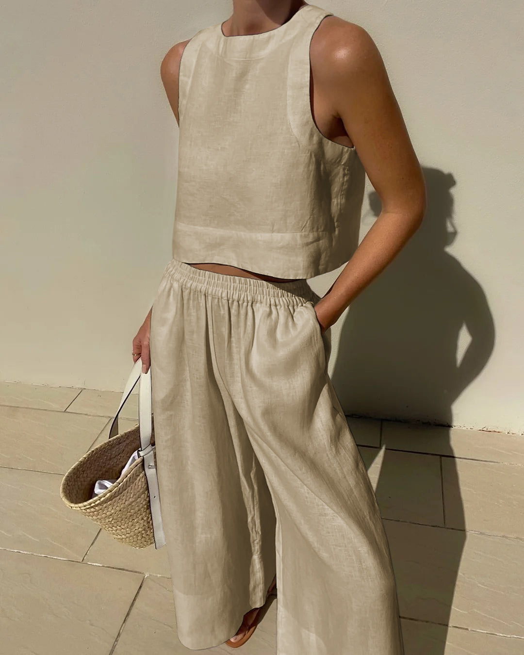 Linda | Cropped Top Pants Set