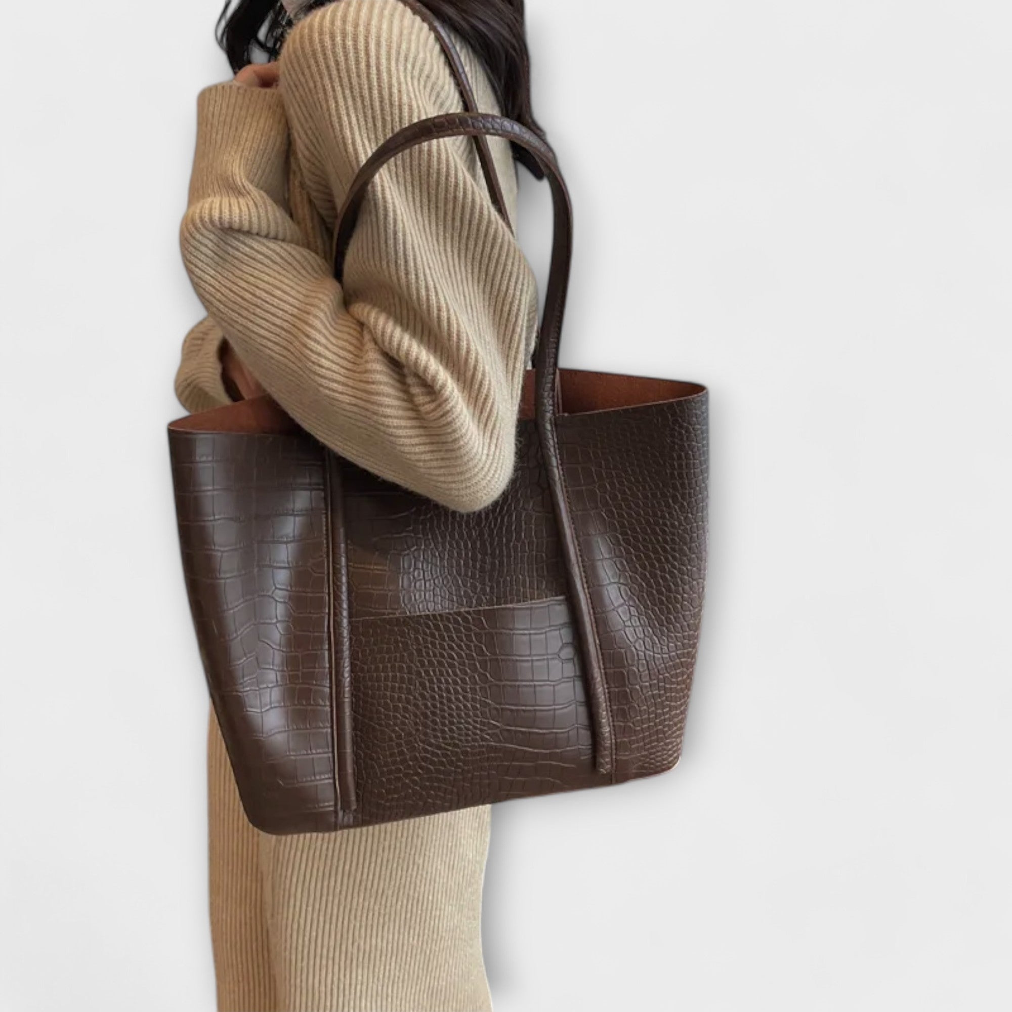 Chloe | Chic Croc Texture Tote Bag