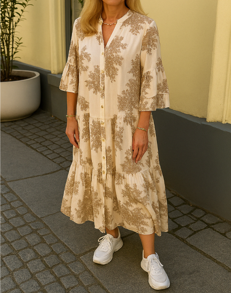 Victoria | Casual Tiered Shirt Dress