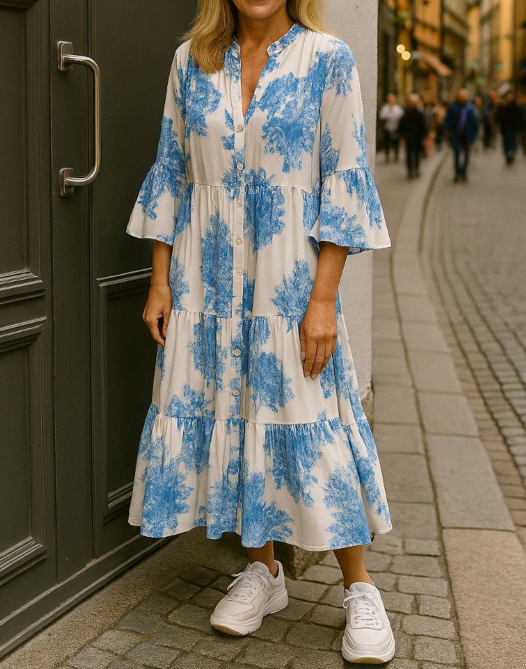 Victoria | Casual Tiered Shirt Dress