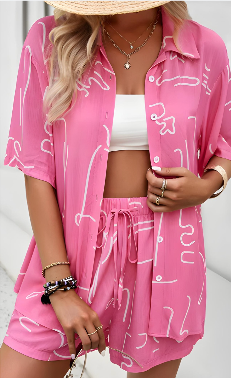 Felicity | Chic Abstract Print Two-Piece Set