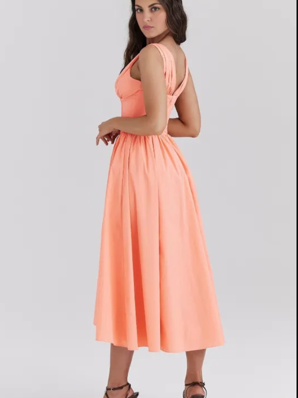 Alice | Sleeveless Floral Print Midi Dress