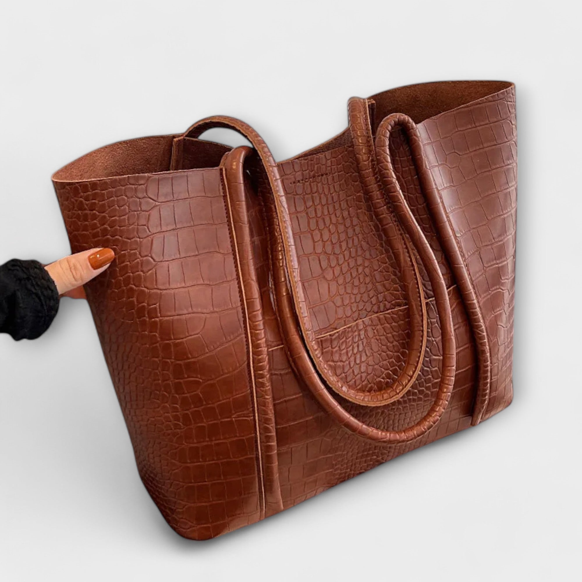 Chloe | Chic Croc Texture Tote Bag