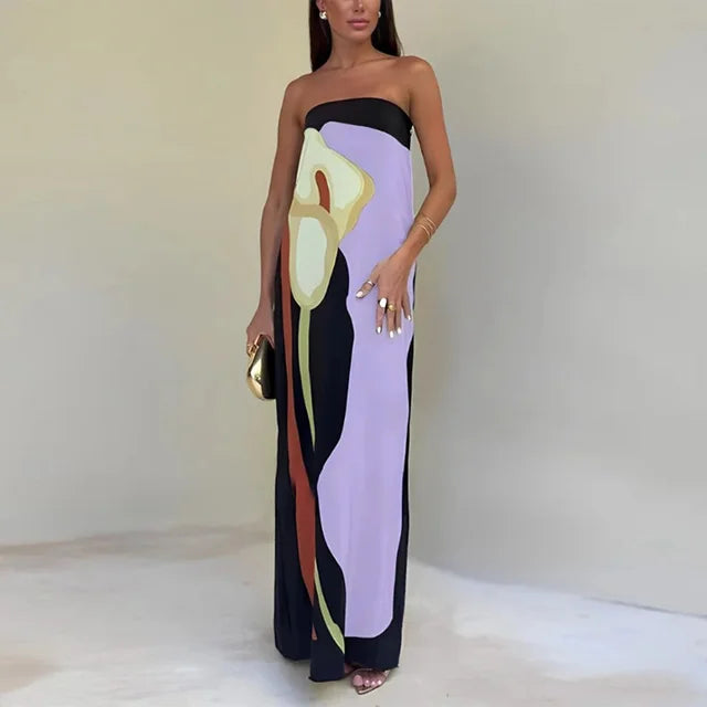 Angela  | Stylish Elegant Strapless Maxi Dress