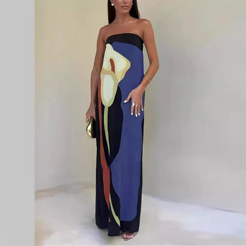 Angela  | Stylish Elegant Strapless Maxi Dress
