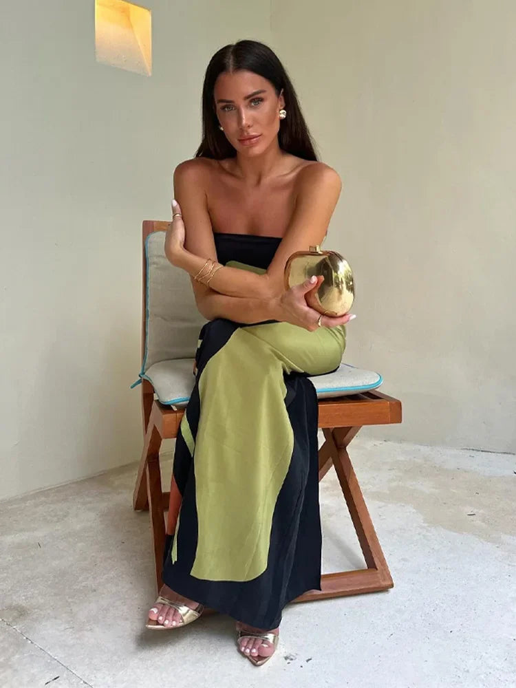 Angela  | Stylish Elegant Strapless Maxi Dress