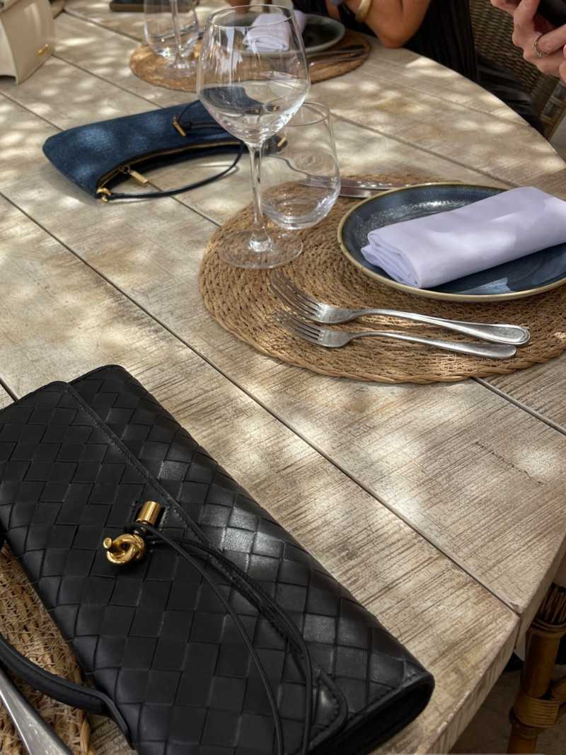 Audrey | Woven Clutch with Gold Accent