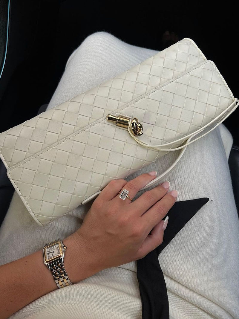 Audrey | Woven Clutch with Gold Accent