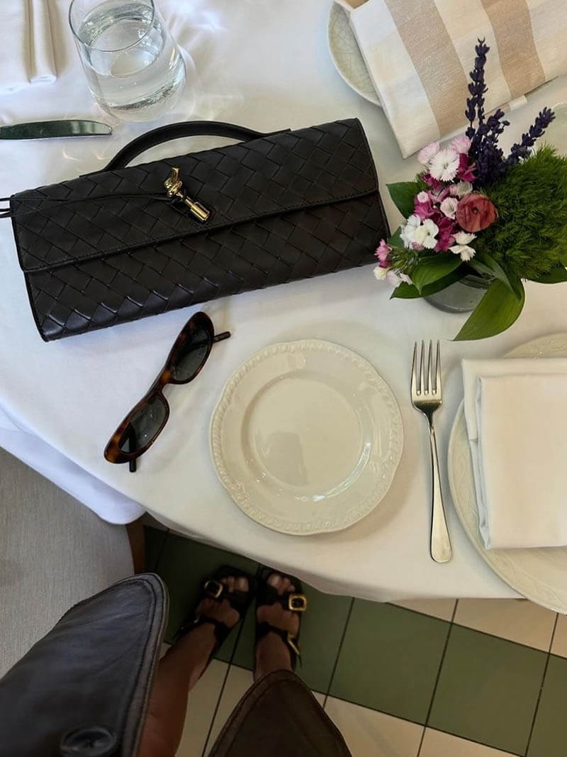 Audrey | Woven Clutch with Gold Accent