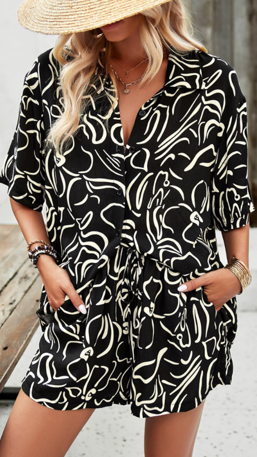 Felicity | Chic Abstract Print Two-Piece Set