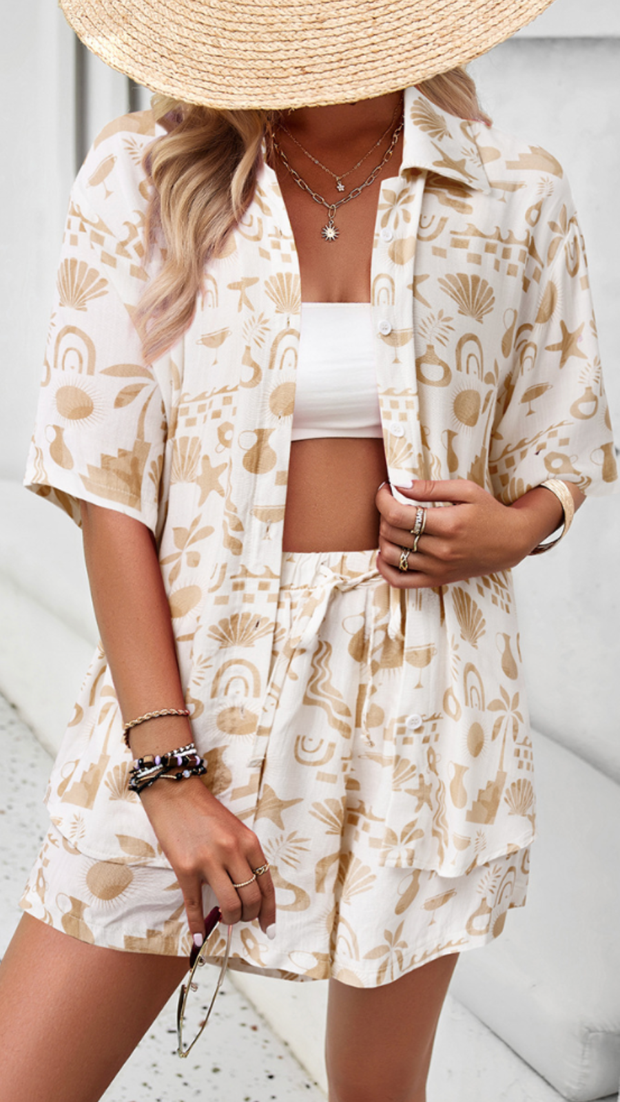 Felicity | Chic Abstract Print Two-Piece Set