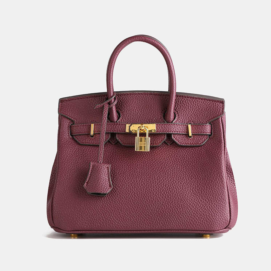 Bonnie | Leather Handbag with Gold Accents