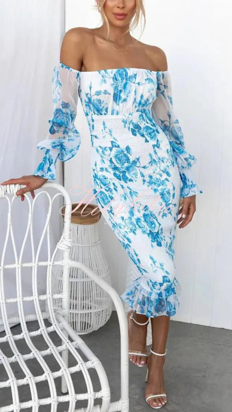 Samantha | Elegant Off-Shoulder Floral Dress