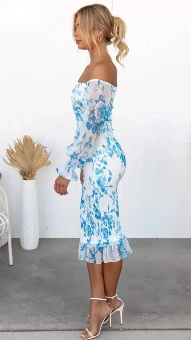 Samantha | Elegant Off-Shoulder Floral Dress