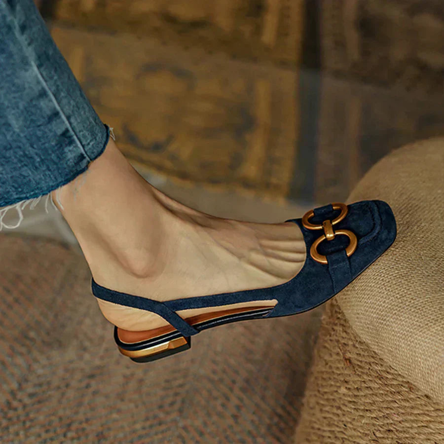 Bella | Stylish Chain Detail Slingback Flats