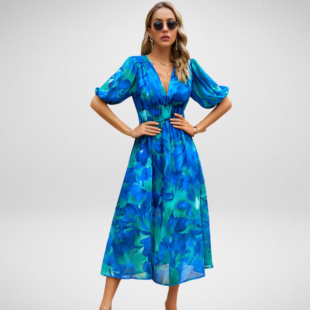 Marissa | Stylish Floral Puff Dress