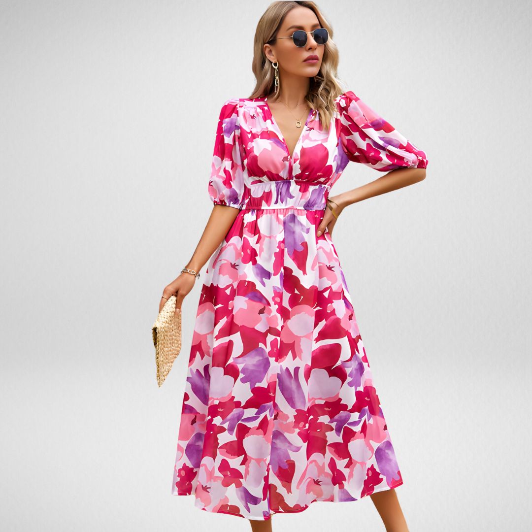 Marissa | Stylish Floral Puff Dress