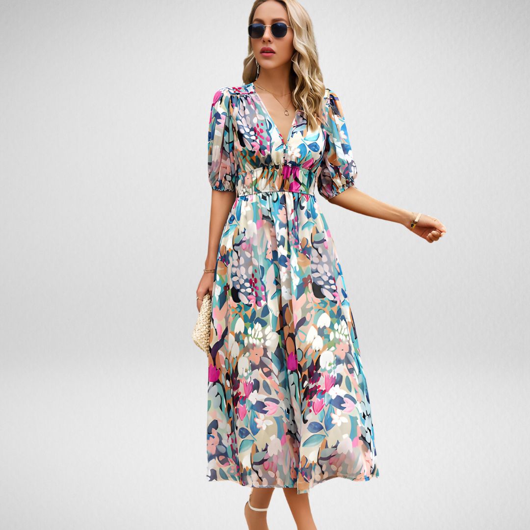 Marissa | Stylish Floral Puff Dress
