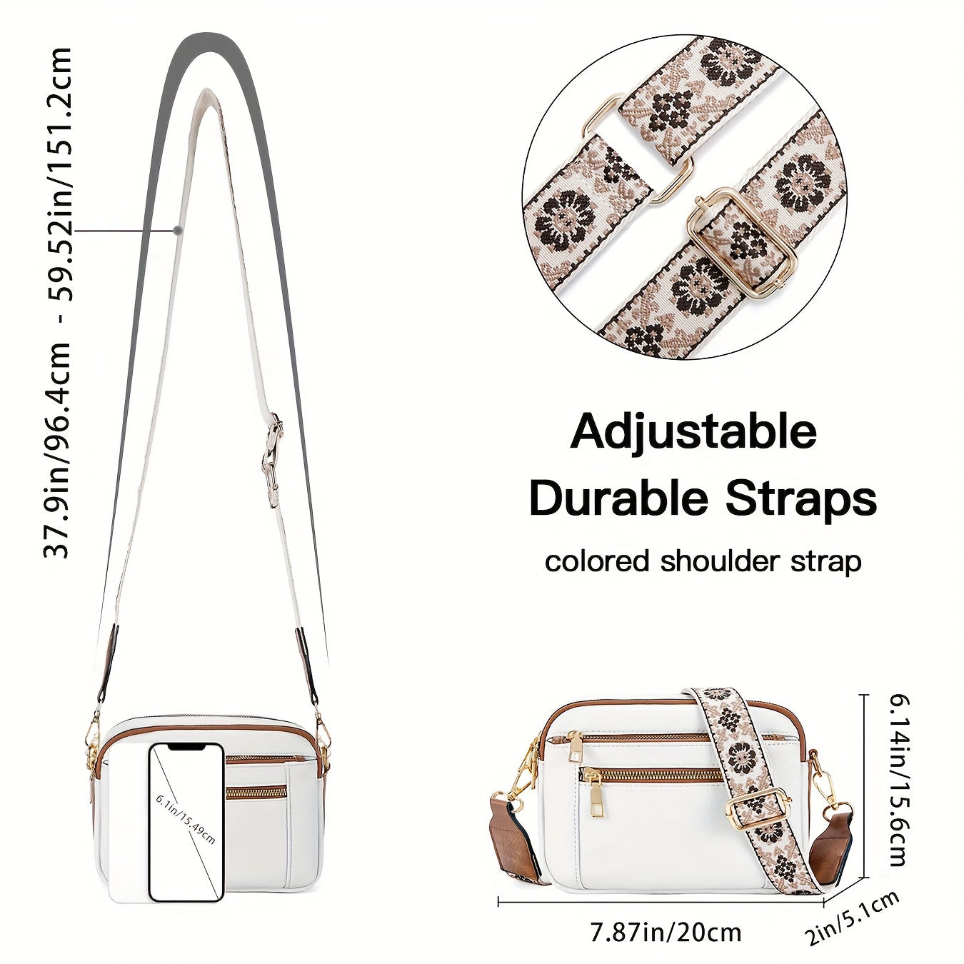 Dakota | Trendy Floral Strap Crossbody Bag