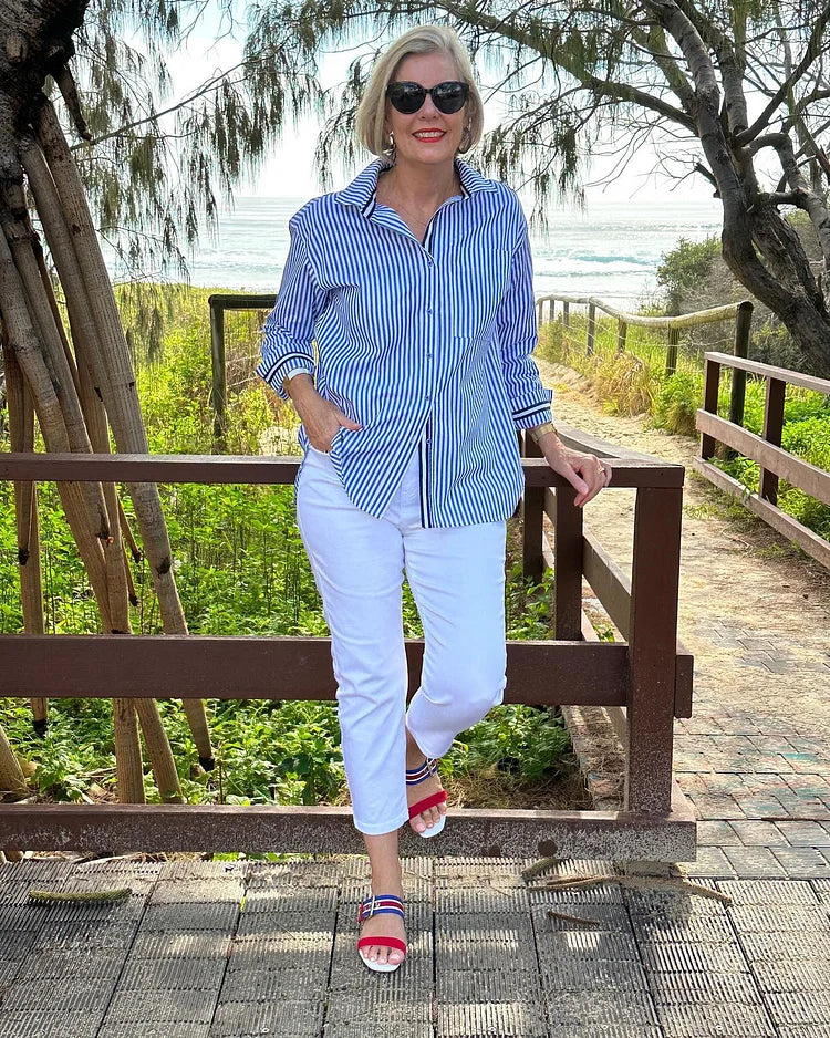 Bianca | Stylish Striped Button-Down Shirt