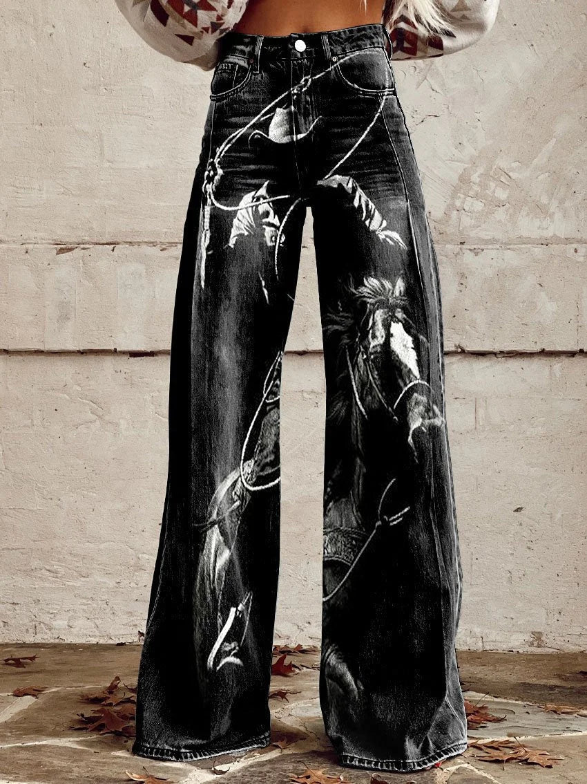 Rachel | Stylish Relaxed Fit Printed Jeans