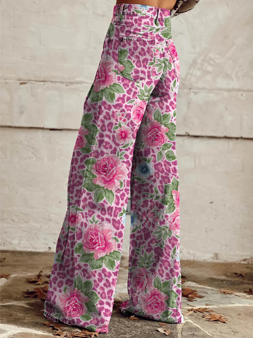 Jordan | Floral Leopard Print Jeans