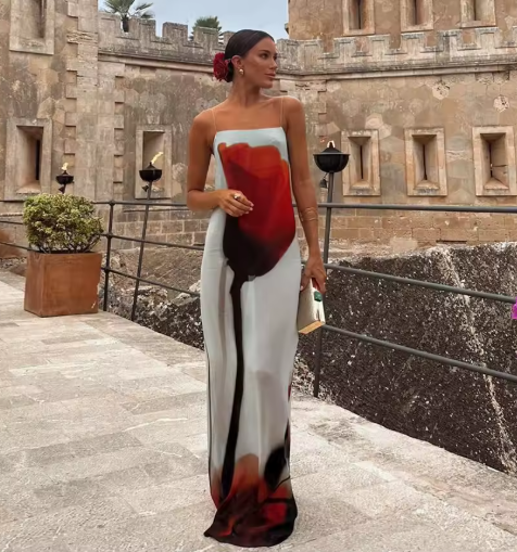 Angela  | Stylish Elegant Strapless Maxi Dress