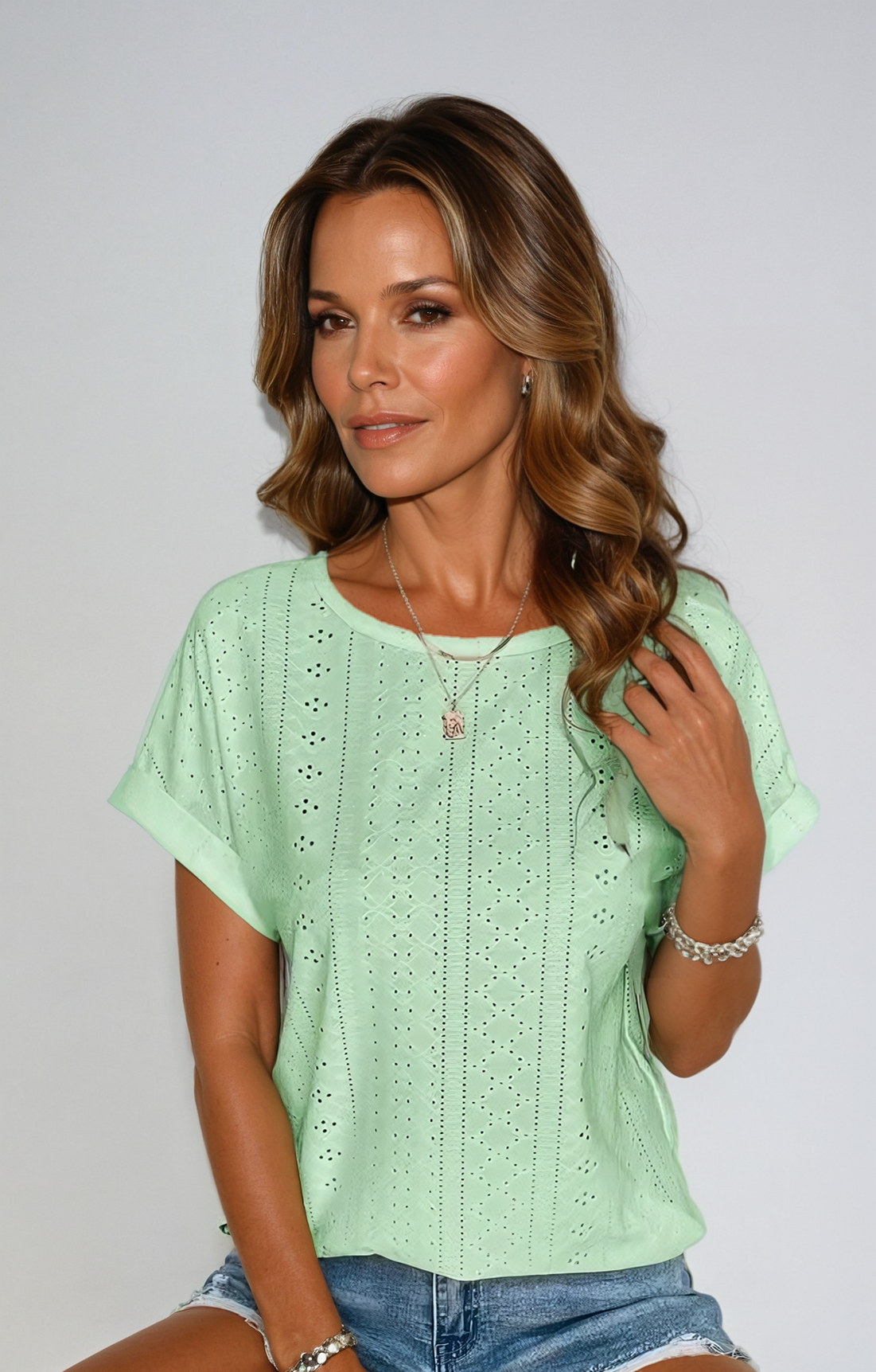Courtney | Stylish Eyelet Detail Summer Top