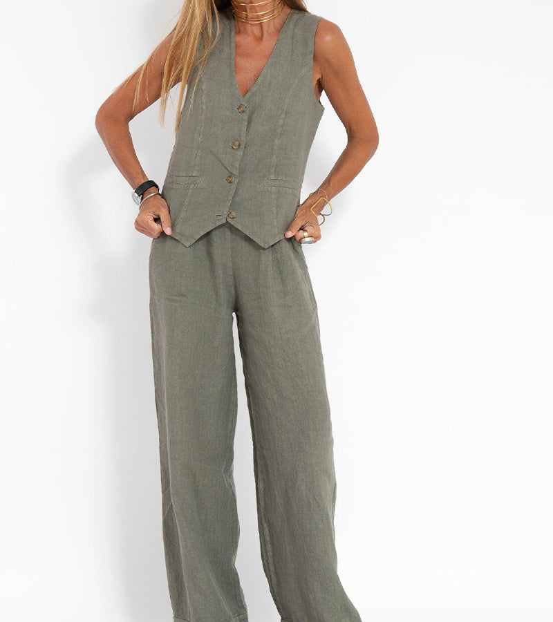 Eleanor | Chic Black Linen Set