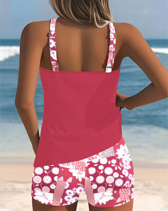 Caroline | Floral Tankini & Shorts Set