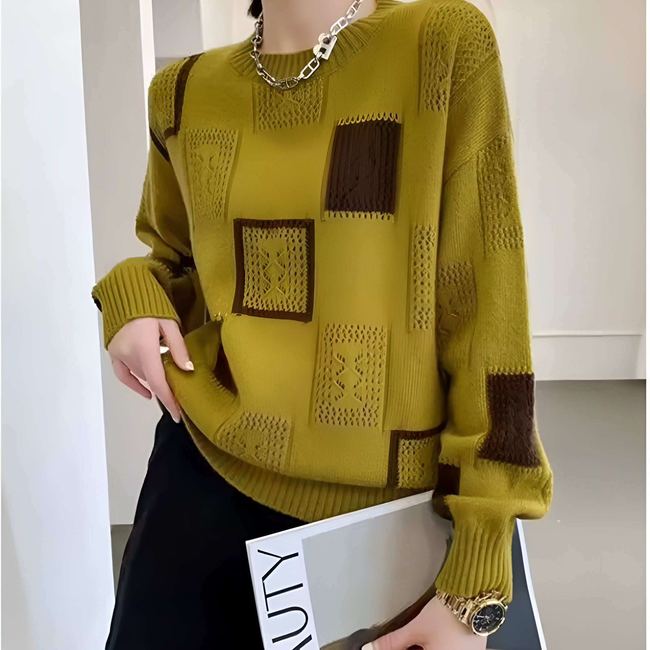 Britte™ | Women's Geometric Knitted Sweater