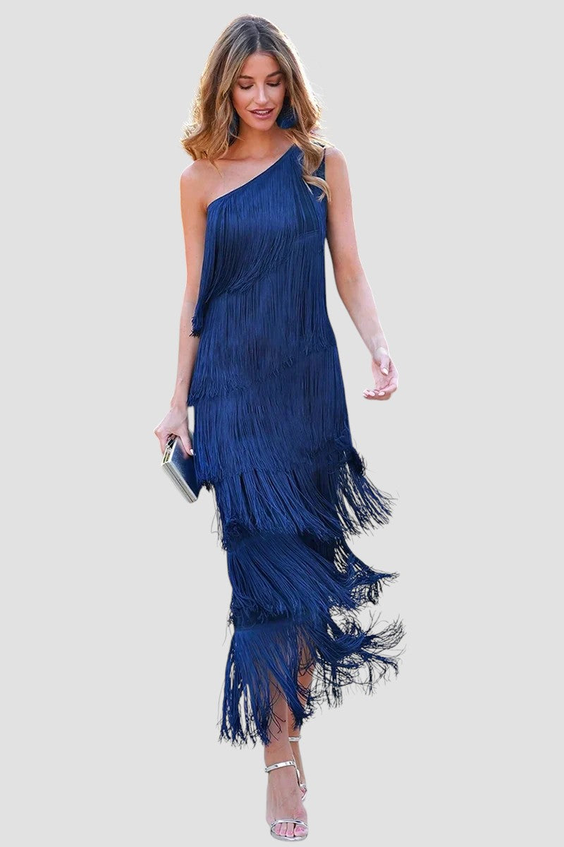 Abigail | Elegant Fringe Evening Dress