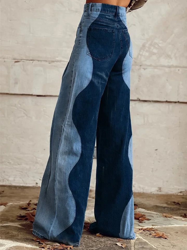 Zora | Colorblock Wide-Leg Jeans