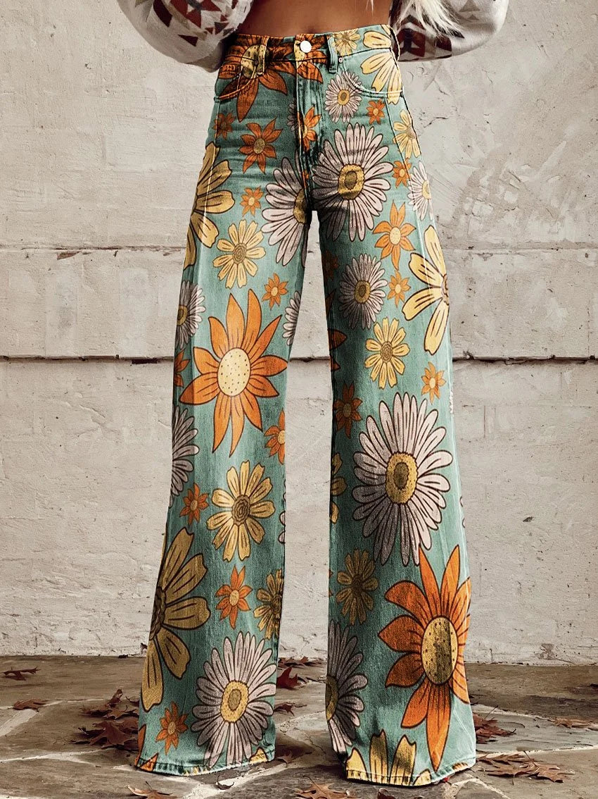 Bonnie | Casual Relaxed Floral Print Jeans